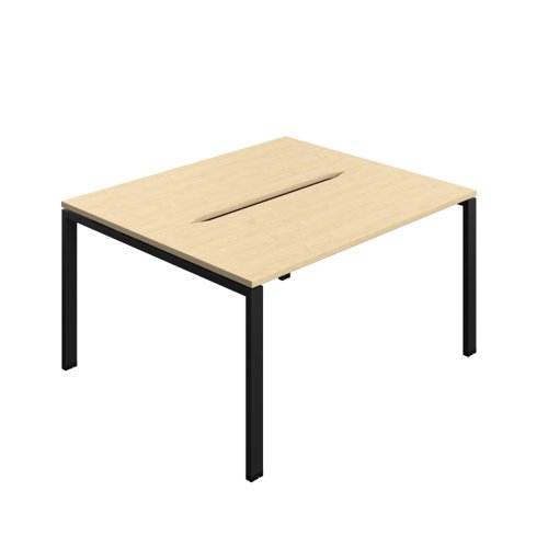 Synergy Bench with Cut Out: 2 Person (FSC) : Goal Post Leg : 1400 700 Maple/Black