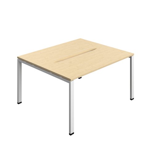 Synergy Bench with Cut Out: 2 Person (FSC) : Goal Post Leg : 1400 700 Maple/White