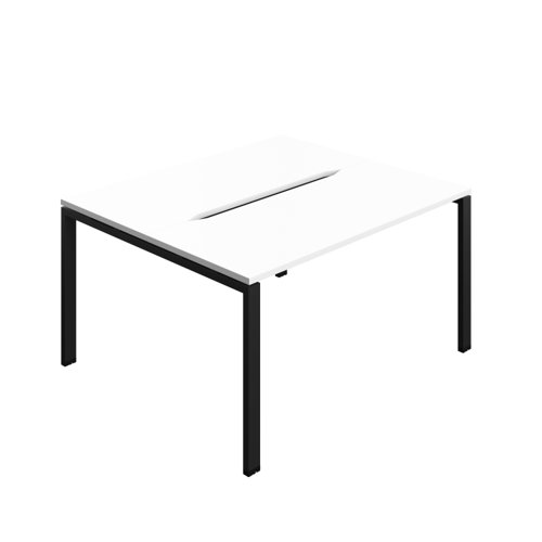 Synergy Bench with Cut Out: 2 Person (FSC) : Goal Post Leg : 1400 700 White/Black