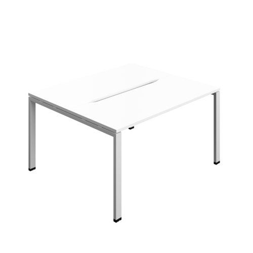 Synergy Bench with Cut Out: 2 Person (FSC) : Goal Post Leg : 1400 700 White/Silver