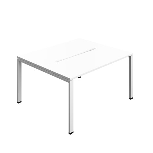 Synergy Bench with Cut Out: 2 Person (FSC) : Goal Post Leg : 1400 700 White/White