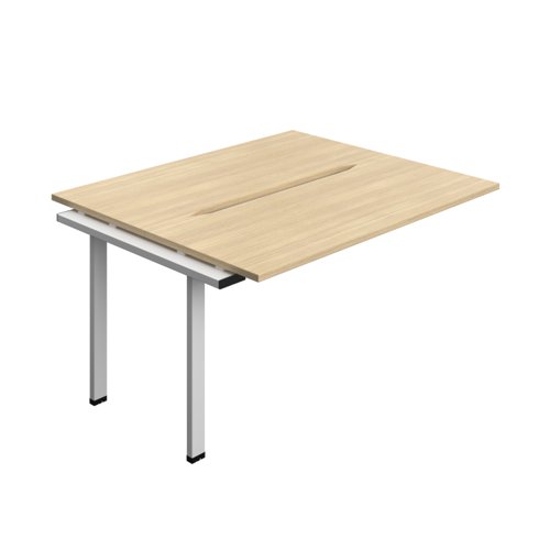 Synergy Bench Extension with Cut Out: 2 Person (FSC) : 1400 700 Nova Oak/Silver