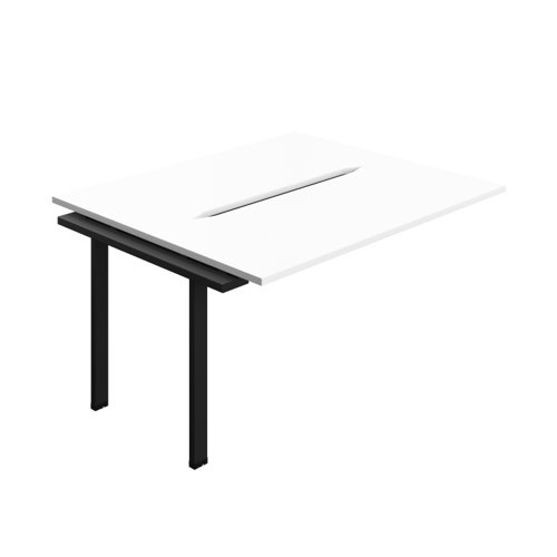 Synergy Bench Extension with Cut Out: 2 Person (FSC) : 1400 700 White/Black