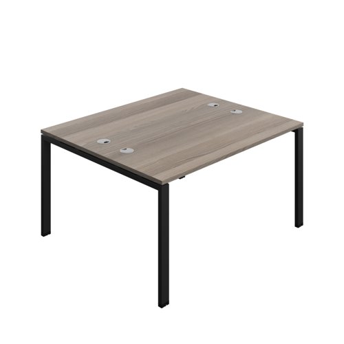 Synergy Bench with Cable Ports: 2 Person (FSC) : Goal Post Leg : 1400 700 Grey Oak/Black