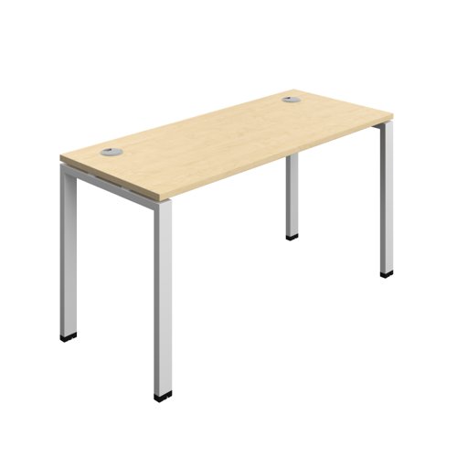 Synergy Bench with Cable Ports: 1 Person (FSC) : Goal Post Leg : 1400 700 Maple/Silver