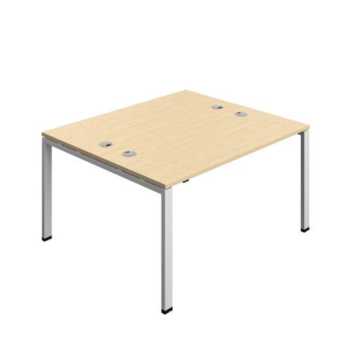 Synergy Bench with Cable Ports: 2 Person (FSC) : Goal Post Leg : 1400 700 Maple/Silver