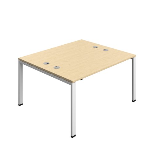 Synergy Bench with Cable Ports: 2 Person (FSC) : Goal Post Leg : 1400 700 Maple/White