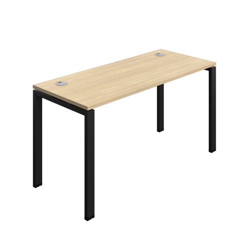 Synergy Bench with Cable Ports: 1 Person (FSC) : Goal Post Leg : 1400 700 Nova Oak/Black