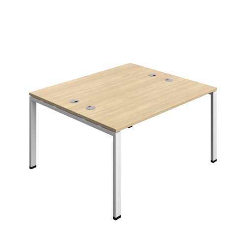 Synergy Bench with Cable Ports: 2 Person (FSC) : Goal Post Leg : 1400 700 Nova Oak/White