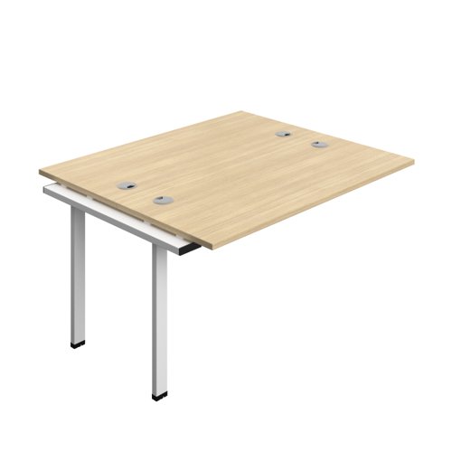 SYN1470CPNOWH2PX Synergy Bench Extension with Cable Ports: 2 Person (FSC) : 1400 700 Nova Oak/White