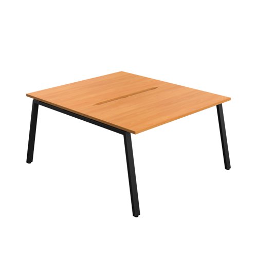 Synergy Bench with Cut Out: 2 Person (FSC) : A-Frame Leg : 1400 800 Beech/Black