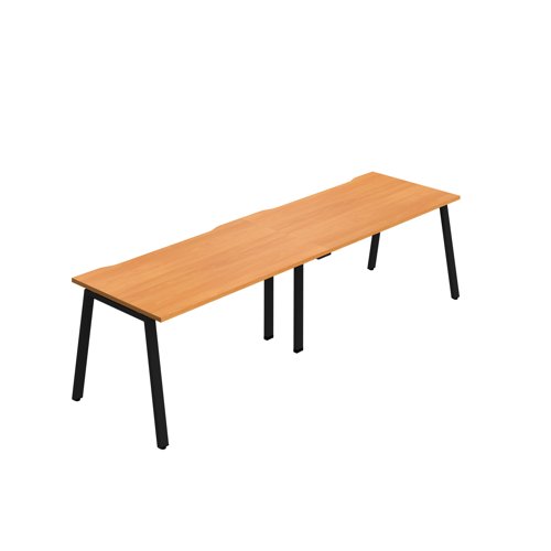 Synergy 2SP Bench Desk 1400X800mm A-Frame Beech/Black
