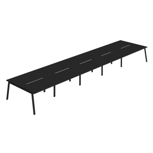 Synergy 10P Bench Desk 1400X800mm A-Frame Black/Black