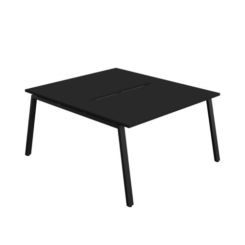 Synergy Bench with Cut Out: 2 Person (FSC) : A-Frame Leg : 1400 800 Black/Black