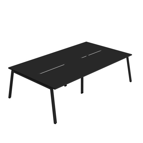 Synergy 4P Bench Desk 1400X800mm A-Frame Black/Black