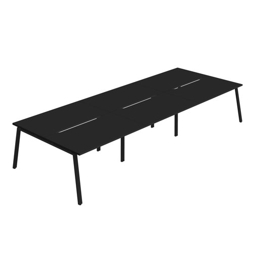Synergy 6P Bench Desk 1400X800mm A-Frame Black/Black