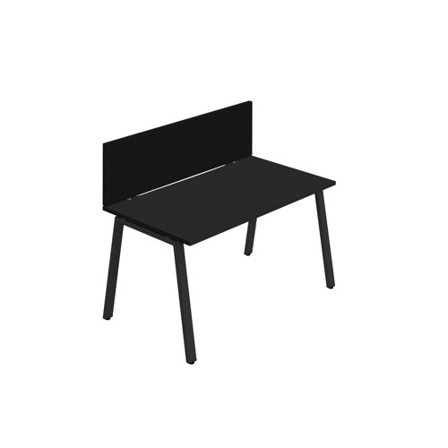 Synergy 1SP Bench Desk 1400X800mm A-Frame Black/Black Black Screen