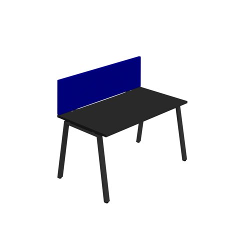 Synergy 1SP Bench Desk 1400X800mm A-Frame Black/Black Royal Blue Screen