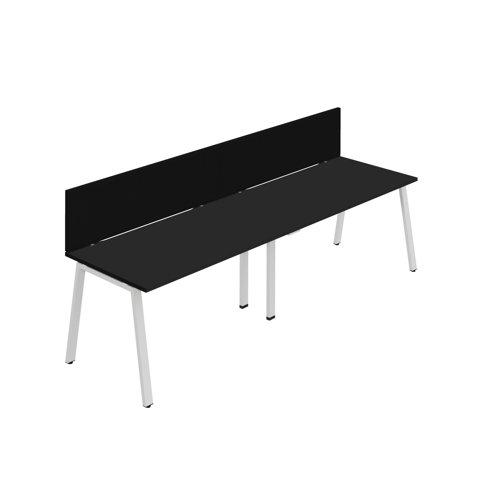 Synergy 2SP Bench Desk 1400X800mm A-Frame Black/White Black Screen