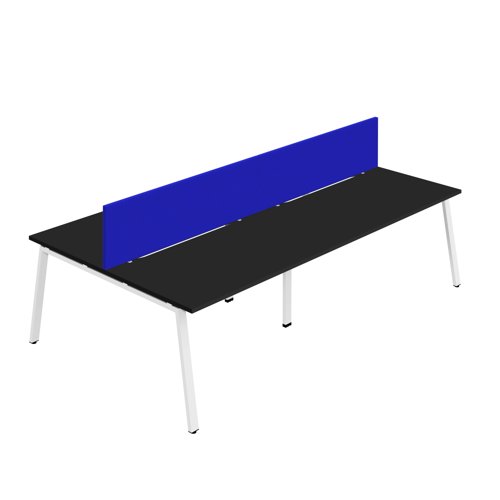 Synergy 4P Bench Desk 1400X800mm A-Frame Black/White Royal Blue Screen