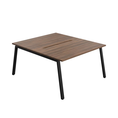 Synergy Bench with Cut Out: 2 Person (FSC) : A-Frame Leg : 1400 800 Dark Walnut/Black