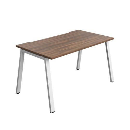 Synergy Bench with Cut Out: 1 Person (FSC) : A-Frame Leg : 1400 800 Dark Walnut/White
