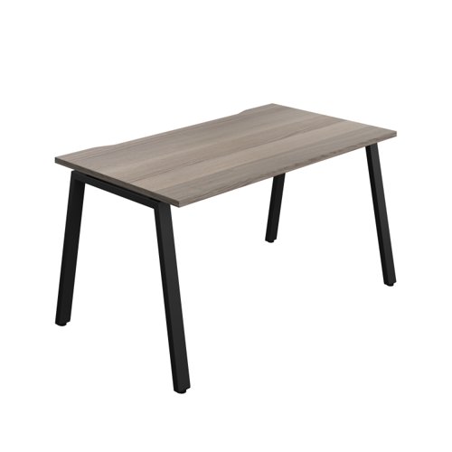 Synergy Bench with Cut Out: 1 Person (FSC) : A-Frame Leg : 1400 800 Grey Oak/Black