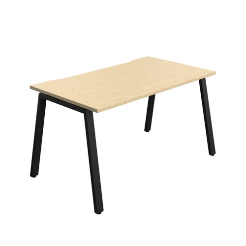 Synergy Bench with Cut Out: 1 Person (FSC) : A-Frame Leg : 1400 800 Maple/Black