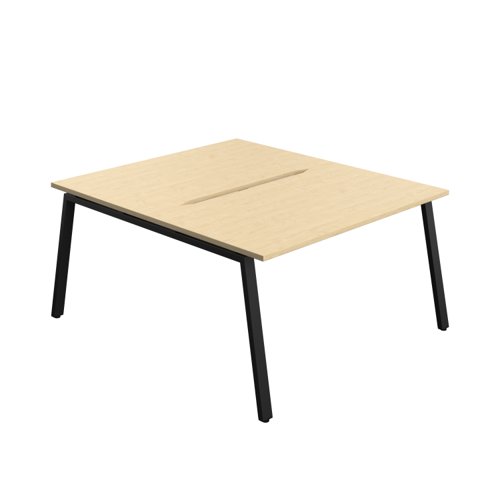 Synergy Bench with Cut Out: 2 Person (FSC) : A-Frame Leg : 1400 800 Maple/Black