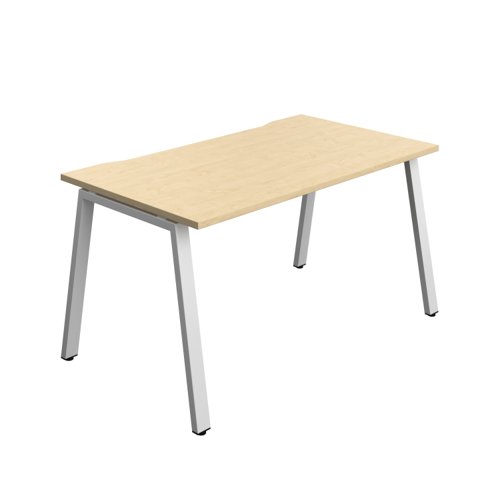 Synergy Bench with Cut Out: 1 Person (FSC) : A-Frame Leg : 1400 800 Maple/Silver