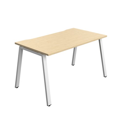 Synergy Bench with Cut Out: 1 Person (FSC) : A-Frame Leg : 1400 800 Maple/White