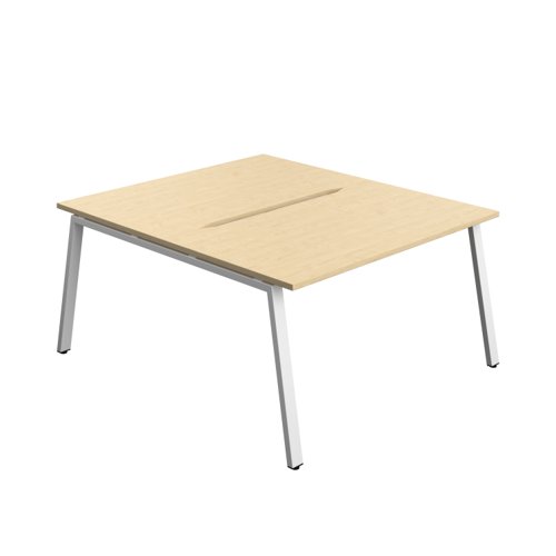 Synergy Bench with Cut Out: 2 Person (FSC) : A-Frame Leg : 1400 800 Maple/White