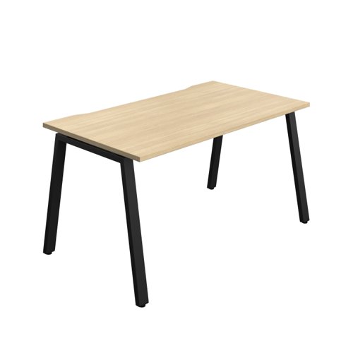 Synergy Bench with Cut Out: 1 Person (FSC) : A-Frame Leg : 1400 800 Nova Oak/Black