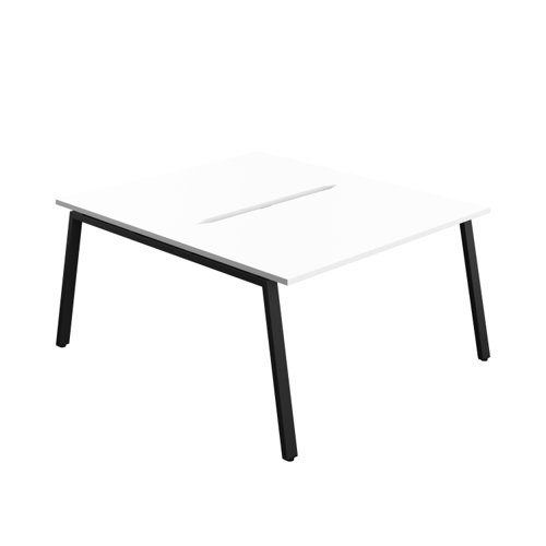 Synergy Bench with Cut Out: 2 Person (FSC) : A-Frame Leg : 1400 800 White/Black