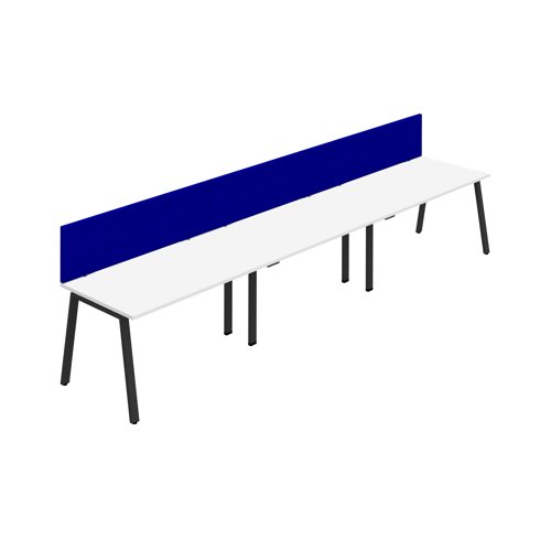 Synergy 3SP Bench Desk 1400X800mm A-Frame White/Black Royal Blue Screen