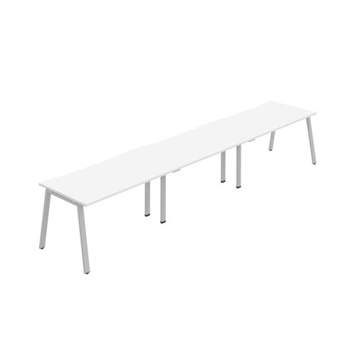 Synergy 3SP Bench Desk 1400X800mm A-Frame White/Silver