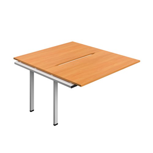 Synergy Bench Extension with Cut Out: 2 Person (FSC) : 1400 800 Beech/Silver