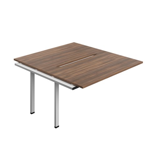 Synergy Bench Extension with Cut Out: 2 Person (FSC) : 1400 800 Dark Walnut/Silver