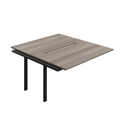 Synergy Bench Extension with Cut Out: 2 Person (FSC) : 1400 800 Grey Oak/Black