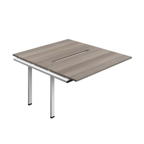 Synergy Bench Extension with Cut Out: 2 Person (FSC) : 1400 800 Grey Oak/White