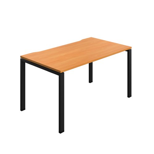 Synergy Bench with Cut Out: 1 Person (FSC) : Goal Post Leg : 1400 800 Beech/Black