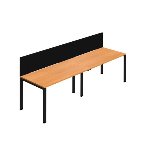 Synergy 2SP Bench Desk 1400X800mm GoalPost Beech/Black Black Screen