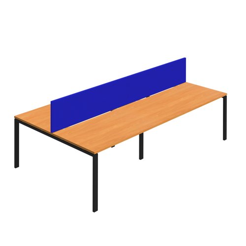 Synergy 4P Bench Desk 1400X800mm GoalPost Beech/Black Royal Blue Screen