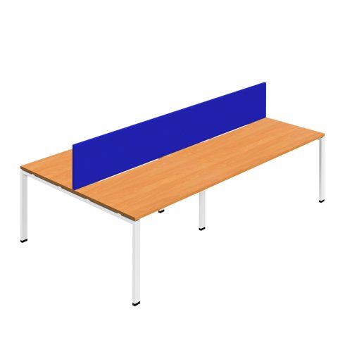 Synergy 4P Bench Desk 1400X800mm GoalPost Beech/White Royal Blue Screen