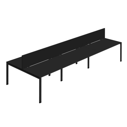 Synergy 6P Bench Desk 1400X800mm GoalPost Black/Black Black Screen