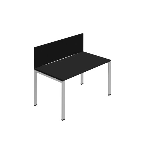 Synergy 1SP Bench Desk 1400X800mm GoalPost Black/Silver Black Screen