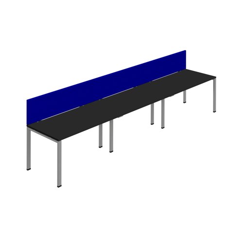 Synergy 3SP Bench Desk 1400X800mm GoalPost Black/Silver Royal Blue Screen