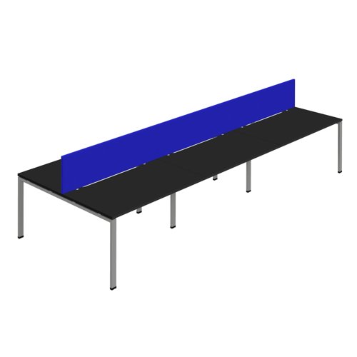 Synergy 6P Bench Desk 1400X800mm GoalPost Black/Silver Royal Blue Screen