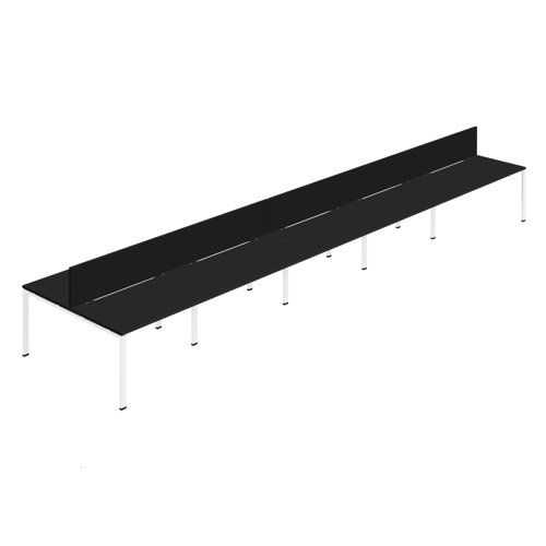Synergy 10P Bench Desk 1400X800mm GoalPost Black/White Black Screen