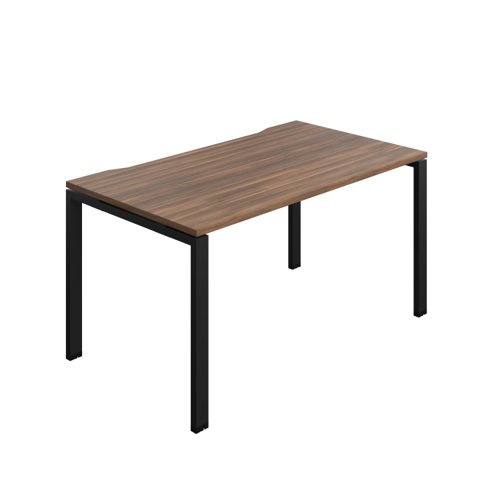 Synergy Bench with Cut Out: 1 Person (FSC) : Goal Post Leg : 1400 800 Dark Walnut/Black